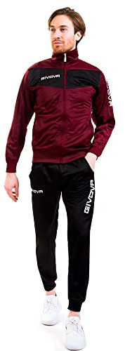 Givova Herren Visa Trainingsanzug, Mehrfarbig (granat/schwarz), L