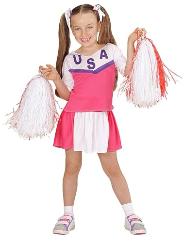 W WIDMANN MILANO Party Fashion - Déguisement de pom-pom girl pour enfants, haut et jupe, uniforme scolaire, carnaval