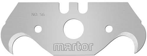 MARTOR 10 x lame crochue, lames de rechange cutter, couteau de sécurité, 19 mm, tranchante, Dans distributeur, utilisable 2 fois, n° 56