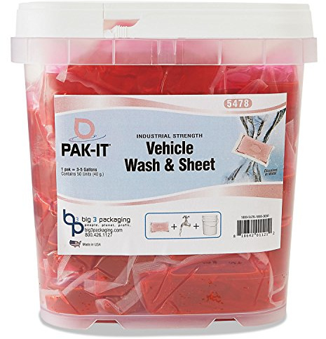 PAK-IT 5478203200CT Vehicle Wash & Sheet Pink 50 PAK-ITs/Tub 4 Tubs/Carton