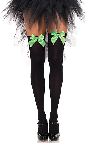 Leg Avenue 6255 - Durchsichtige Halterlose Strümpfe mit Schleife, Einheitsgröße, schwarz