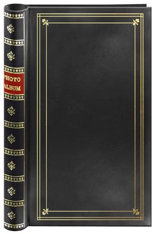 Spiral Bound Photo Album 300 Bi-Directional Memo Pockets Hold 4x6 Photos, Black