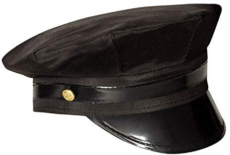 Boland 04128 - Mütze Fahrer, Chauffeur Hut für Erwachsene, Kopfbedeckung für Damen und Herren, Kostüm Zubehör, JGA, Schwarz