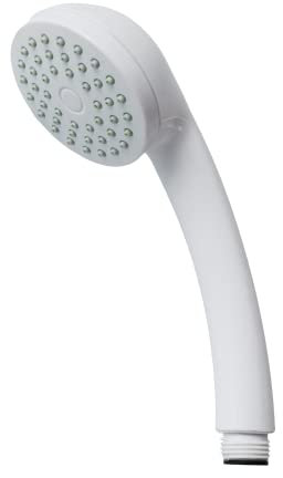 Blue Canyon Alpha Single Mode Shower Head, High-Pressure Water Flow, Premium Plastic Shower Head for Bath with Anti-Blocking Nozzles, Universal Shower Spray, Easy to Install and Clean (White)