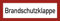 Schild Brandschutzklappe PVC 10,5 x 29,7cm