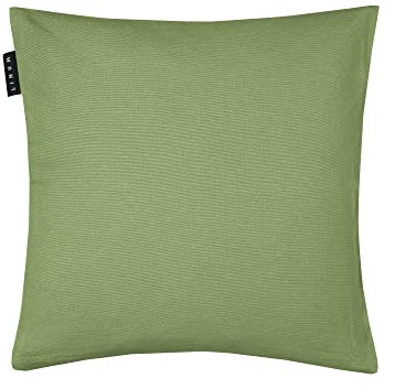 LINUM Annabell Elegant Kissenhülle 40x40 cm, 100% Baumwolle, Maschinenwaschbar, Moosgrün