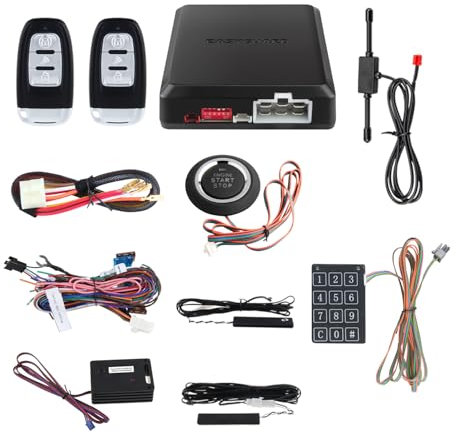 EASYGUARD EC002-NS PKE Passive Keyless Entry Car Alarm System Remote Start Starter Push Start Stop Button Touch Password Entry Shock sensor alarm