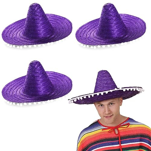I LOVE FANCY DRESS LTD Bred sombrero unisex metallic med vit kant. Perfekt för svensexa.