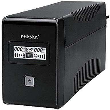 Phasak PH 9485 - Sistema de alimentación ininterrumpida (850 VA, LCD, USB, RJ45)