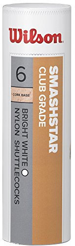 Wilson Unisex – Erwachsene SMASHSTAR 6 Tube WH 79 Badminton Shuttles, Weiß, 6-er Dose