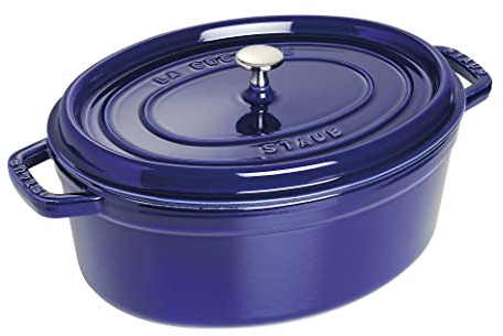 Staub Cast Iron Roaster/Cocotte, Oval 31 cm, 5.5 L, Dark Blue
