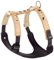 Ferplast Hundegeschirr mittelgroße Hunde Giotto Luxor MEDIUM, aus echtem Leder mit silbernen Nieten, Halsumfang: 38-46 cm, Brustumfang: 57-65 cm, Beige