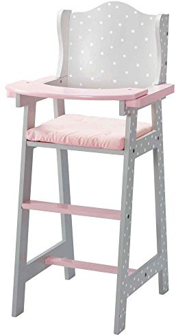 Puppenhochstuhl Holz Puppenzubehör Puppen-Möbel Rosa Olivias World TD-0098AG