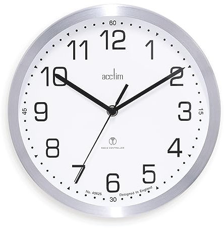 Acctim 74337 Mason Radio Controlled Wall Clock, Silver
