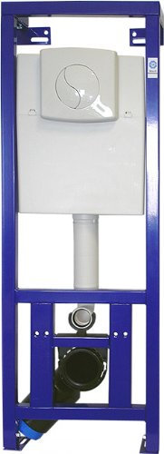 NMT Toilette, WC Vorwandelement mit Betätigungsplatte, Schallschutzset, weiß, pulverbeschichtet, Kunststoff, Wandmontage, 36 cm breit, 118 cm hoch, 12 kg, TÜV-zertifiziert