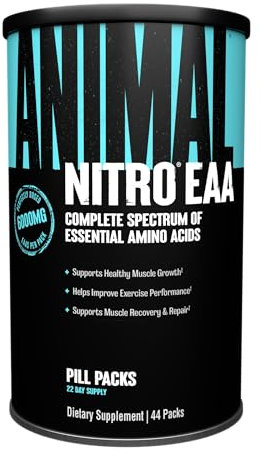 Universal Nutrition ANIMAL Nitro Post Workout Supplement para la fijación de proteínas en los músculos y la rápida construcción muscular con aminoácidos esenciales, EAA BCAA y arginina, 44 unidades