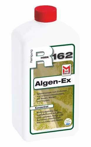 Moeller Stone Care - HMK R162 Algen-Ex - 1 Liter - Entfernung von Algen/Grünbelag/Grünverschmutzungen auf Wegen, Mauern, Treppen und Terrassen.