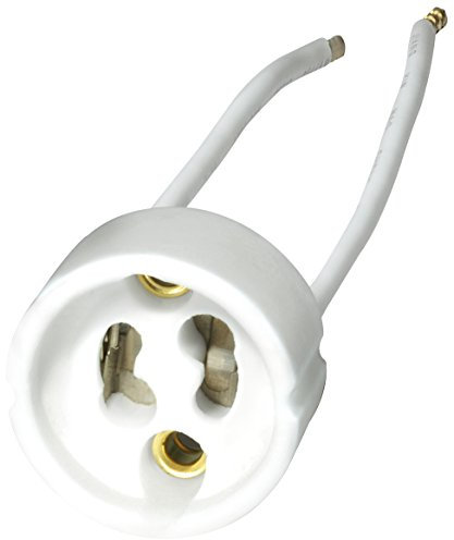 Transmedia LF2L Keramik LED/Halogen-Fassung (GU10) 12V/maximal 75W, 10 cm Anschlusskabel mit Adernhülsen, G4/GX5.3/GY6.35, 28 x 17 mm, weiß