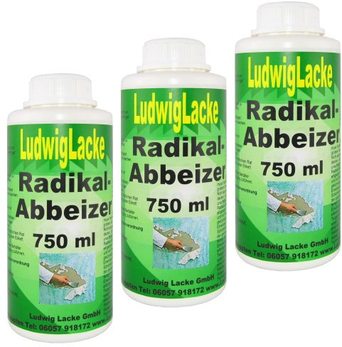 LudwigLacke Abbeizer 750 ml Radikal Abbeizmittel 3 x im Set