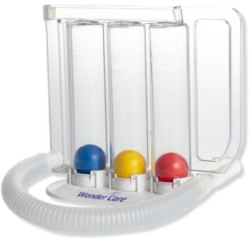 3 Ball Spirometer - Esercitatore respiratorio / spirometro incentivante con 3 palline