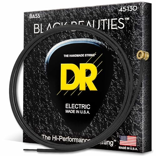 DR Strings Black Beauties Electric Bass Guitar Strings - .045-.130 Medium-heavy