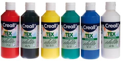 Creall Tex 6er Set - Textilfarben im 6er Grundfarben Set