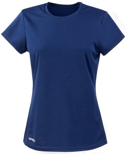 Spiro Womens/Ladies Sports Quick-Dry Short Sleeve Performance T-Shirt (M) (Navy)