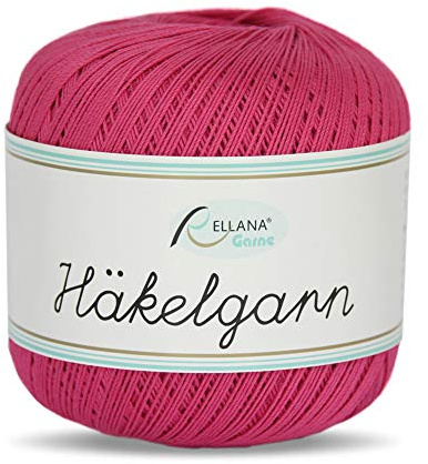 Rellana Häkelgarn, Filethäkelgarn, 50 g, 100% Baumwolle, Fb. 34 pink