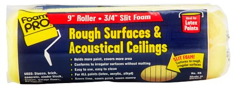 FoamPRO 00066 66 Foam Paint Roller, 1 pack | Slit Foam Roll For Rough & Irregular Surface | Painting Supplies & Tools For Home | Safe for Use With All Paints, Stains, Primers, Clear Coats