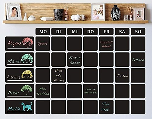 Klebefieber Tafelfolie Familienplaner Tafelfolie B x H: 80cm x 49cm Farbe: schwarz