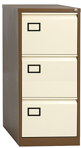 Office Hippo Bisley 3-Drawer Filing Cabinet - Coffee Cream