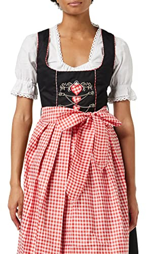 Donnerlittchen  - Robe Dirndl – pour femme 34 Schwarz/Rot/Weiss