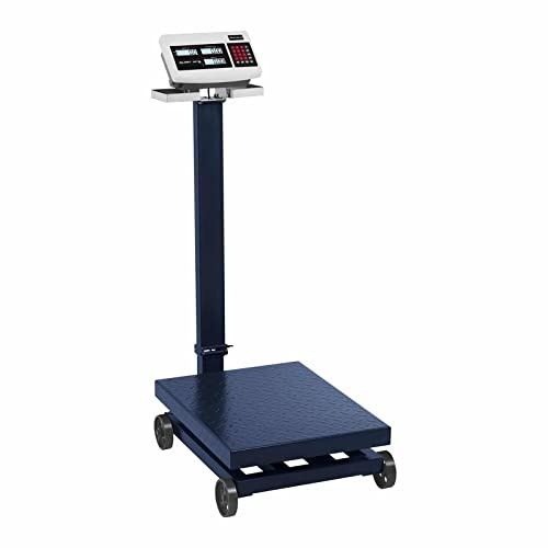 Steinberg Balance Plateforme Professionnelle Industrielle Pèse-Colis Roulante Roulant SBS-PF-600/100 (600 kg, Précision ±100 g, Autonomie 120 H, 40x30 cm, LCD, 4 Roulettes, Trépied Rabattable)