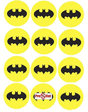 35 x Pre Coupe Batman Logo gâteau, Cupcake Toppers/décorations en papier comestible