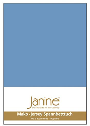 Janine Mako-Feinjersey-Spannbetttuch 5007 Größe 140x200-160x200, Farbe 42 blau