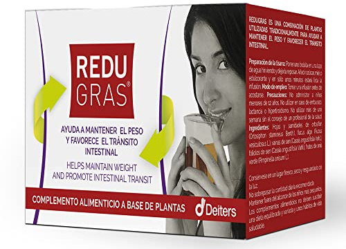 DEITERS - Redugras Lax 40 Sobres, Complemento Alimenticio, Infusión para Mantener Peso, Favorece Tránsito Intestinal, a Base de Plantas, Adelgazante, Depurativo y Quemagrasa, Complementar con Dieta