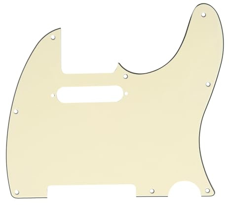 Musiclily 8 Hole American Tele Pickguard scratch Plate for Fender USA/Mexican Standard Telecaster Modern Style Electric Guitar,3Ply Cream