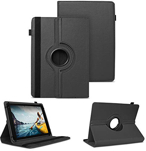 NAUC Tablet Schutzhülle kompatibel mit Medion Lifetab 10 10.1 Zoll Hülle Tasche Standfunktion 360° Drehbar Cover Universal Case, Farben:Schwarz