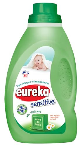 Eureka Hellas S.A. Sensitive Flüssigwaschmittel mit Olivenölseife und Bio-Kamillenextrakt, 1L