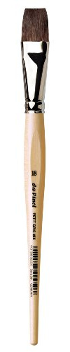 da Vinci Watercolor Series 991 Petit Gris Mix Paint Brush, Flat Russian Blue Squirrel Hair/Synthetic Mix with Lacquered Non-Roll Handle, Size 18 (991-18)