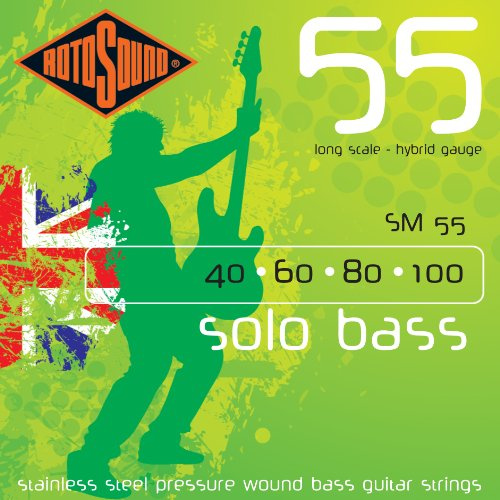 Rotosound SM55 Stainless Steel Standard Gauge Pressure Wound Bass Strings (40 60 80 100)