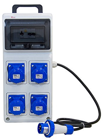 Quadro elettrico centralino monofase 4 prese IP67 elettricità cantiere 74055