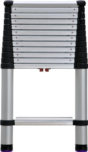 Telesteps 1600EP Pro Series Wide Step Telescoping Ladder – 12.5 ft Height, 16 ft Reach | Type 1A 300 lb Rated | Aluminum Extension Ladder with 3.375” Rungs, One-Touch Retraction & Pivoting Feet