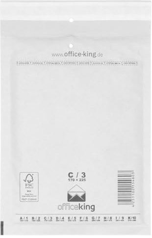officeking Luftpolstertaschen reißfest 50 Stk Weiss C/3 | 170 x 225mm DIN A5 B6+