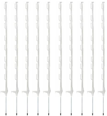 True Products 10 x 4ft White Electric Fence Plastic Poly Posts Temporary Fencing Horse Paddock Line Stakes Poles
