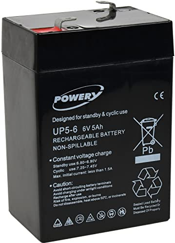 akku-net Blei-Gel Akku für Hebebühnen USV Notstrom 6V 5Ah (ersetzt auch 4Ah 4,5Ah), 6V, Lead-Acid