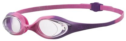 arena Spider Junior Schwimmbrille für Kinder, Schwimmbrille mit Anti-Beschlag und UV-Schutz, Selbstjustierender Nasensteg, Hypoallergene Silikondichtungen, Violet-Clear-Pink
