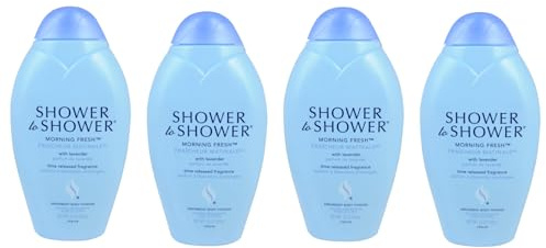 Shower to Shower Morning Fresh Body Powder with Lavender for Men & Women, Talc Free, Sweat Absorbing, Prevents Chafing & Odor, Deodorizing - 13 Ounce (Pack of 4)