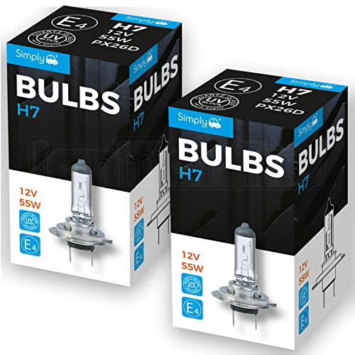 Simply H7 Bulbs 477 499 12v 55W PX26d Car headlight Halogen Bulb New Boxed * 2 PACK BOXED*