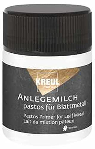 KREUL 99452 - Anlegemilch pastos, 50 ml, dickflüssiger Spezialkleber zum Anlegen von Blattmetall, zum Schablonieren, für Abklebetechnik, für Effekte und zur Anwendung auf Glas